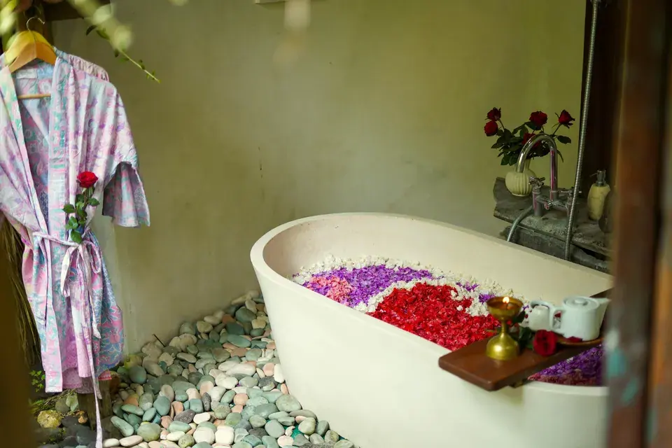 A flower bath prepared at the spa