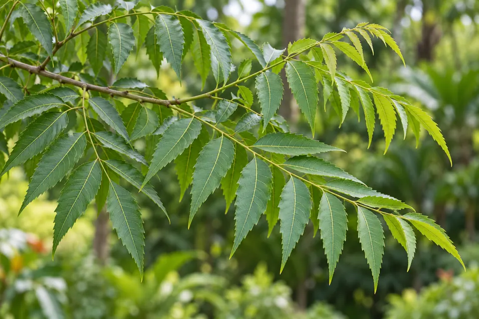 AI botanical illustration of Neem (Azadirachta indica)